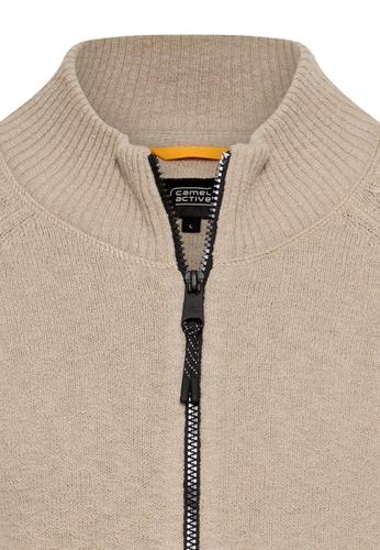 Strickjacke mit Reißverschluss XXL Regular Fit - Light Beige