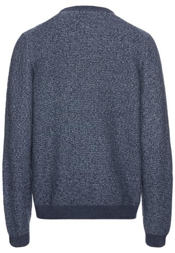 Strickpullover aus einem Baumwollmix Blau 4XL