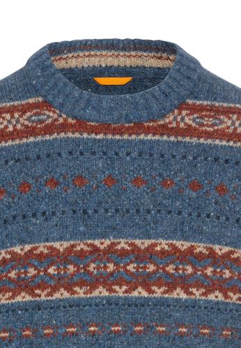 Round neck sweater with contrasting stripes