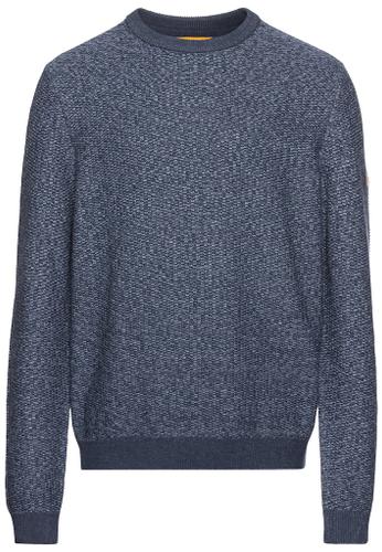 Strickpullover aus einem Baumwollmix Blau 4XL