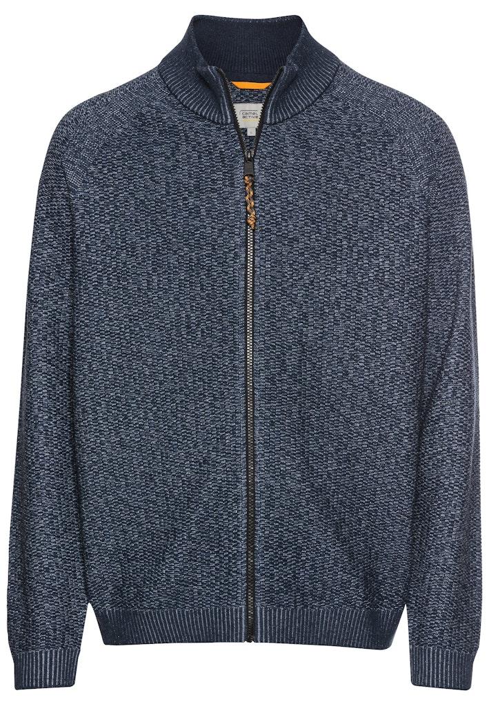 Strickjacke mit Reißverschluss Blau 4XL