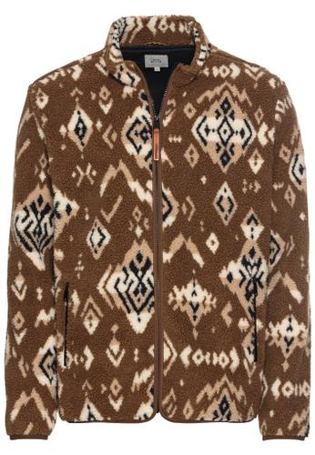 Fleece jacket with stand-up collar