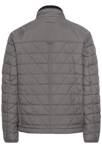 Quilted blouson with stand-up collar