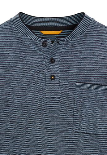 Henley long-sleeve shirt made from a cotton blend