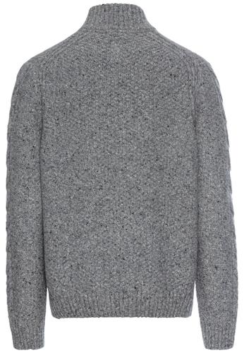 Knit sweater with troyer collar
