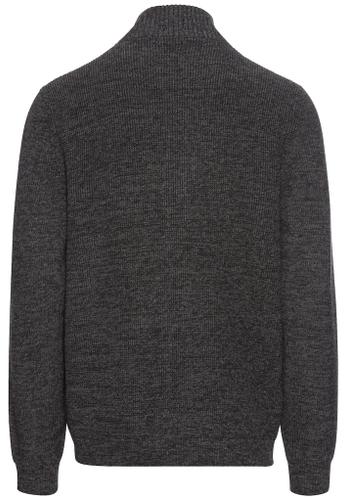 Strickjacke mit Reißverschluss Schwarz 4XL