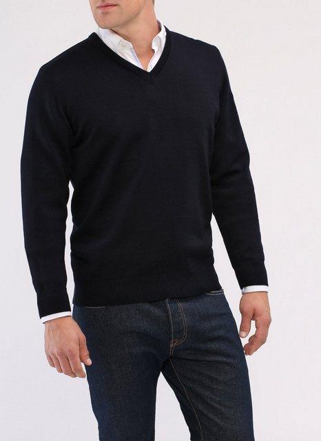 MAERZ Muenchen V-Ausschnitt-Pullover »Merino Superwash« uni