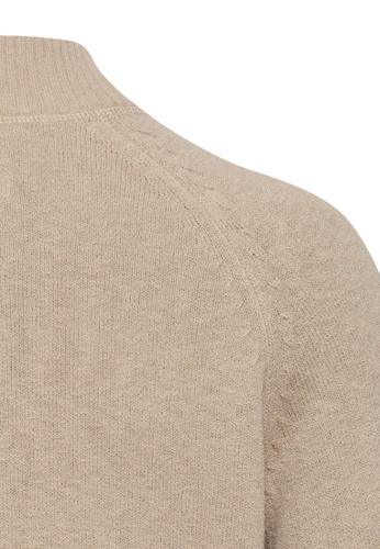 Strickjacke mit Reißverschluss XXL Regular Fit - Light Beige