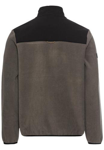 Fleecejacke mit Stehkragen aus recyceltem Material Grau 3XL