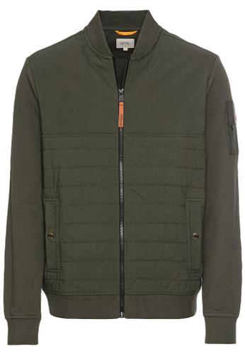 Sweatjacke mit Bomberkragen Grün L