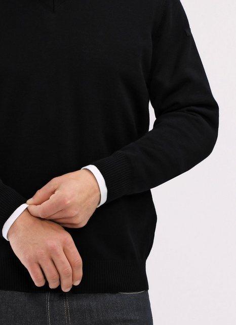 MAERZ Muenchen V-Ausschnitt-Pullover »Merino Superwash« uni
