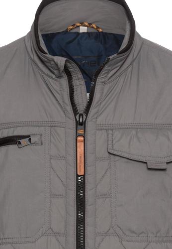 Quilted blouson with stand-up collar