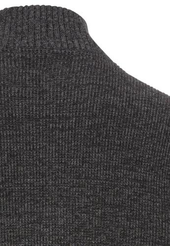 Strickjacke mit Reißverschluss Schwarz 4XL