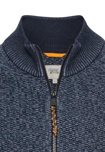 Strickjacke mit Reißverschluss Blau 4XL