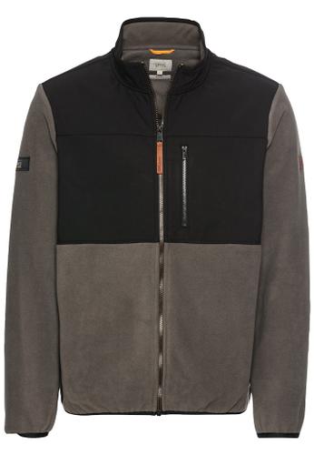 Fleecejacke mit Stehkragen aus recyceltem Material Grau 3XL